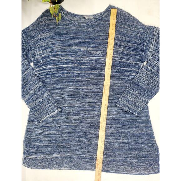 Daisy Fuentes Top XL Oversized Long Knit Sweater Tunic Heathered Blue Womens 1X - Picture 5 of 14